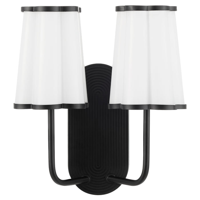 Belinder 2 Light Scalloped Wall Mount - Matte Black