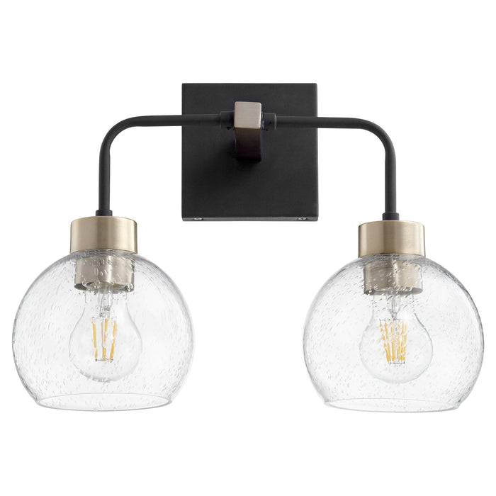 Quorum Home Quorum - 532-2-6980 - Two Light Vanity - Textured Black w/ Aged Brass