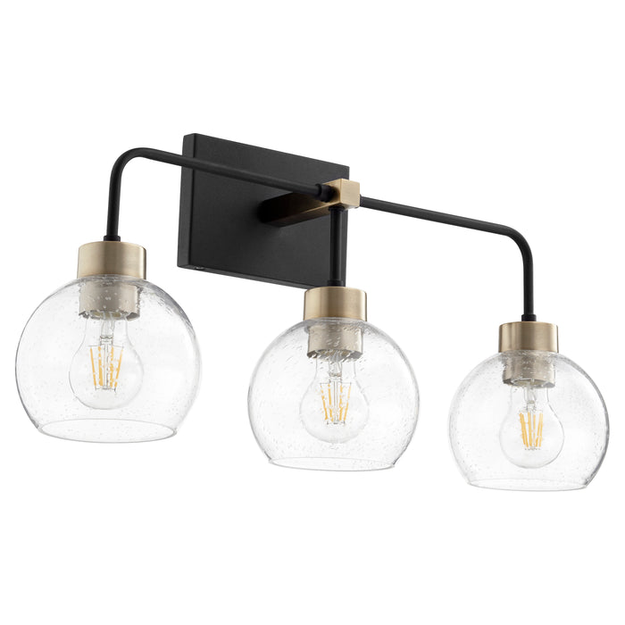 Quorum Home Quorum - 532-3-6980 - Three Light Vanity - Textured Black w/ Aged Brass