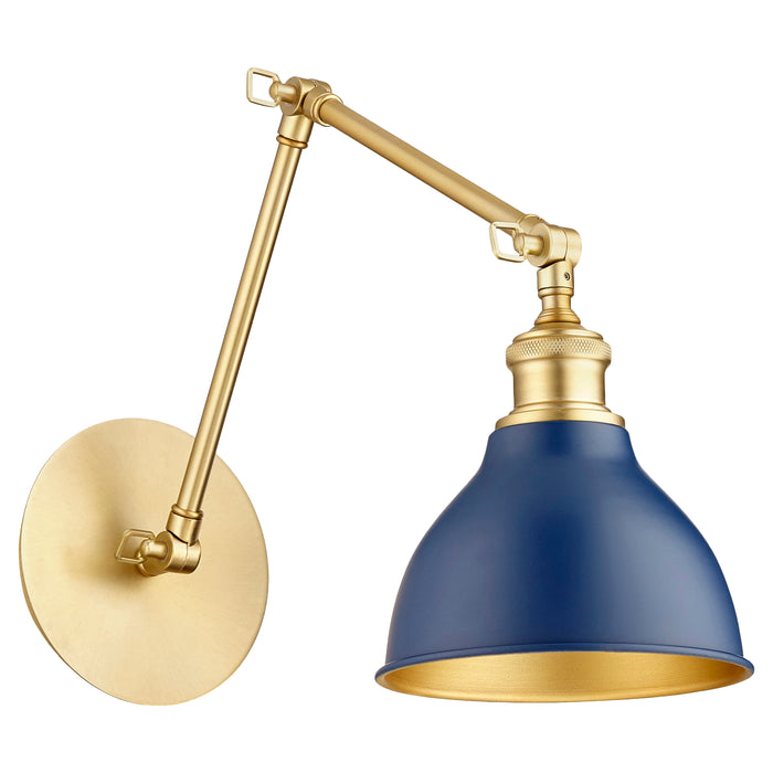 Quorum Home Quorum - 5392-3280 - One Light Wall Mount - Aged Brass w/ Blue