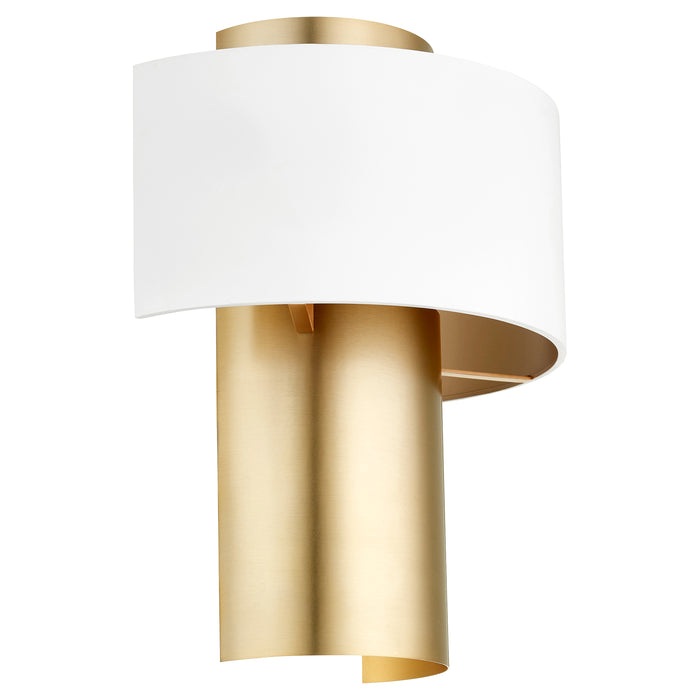 Quorum Home Quorum - 5611-0880 - One Light Wall Sconce - Studio White w/ Aged Brass