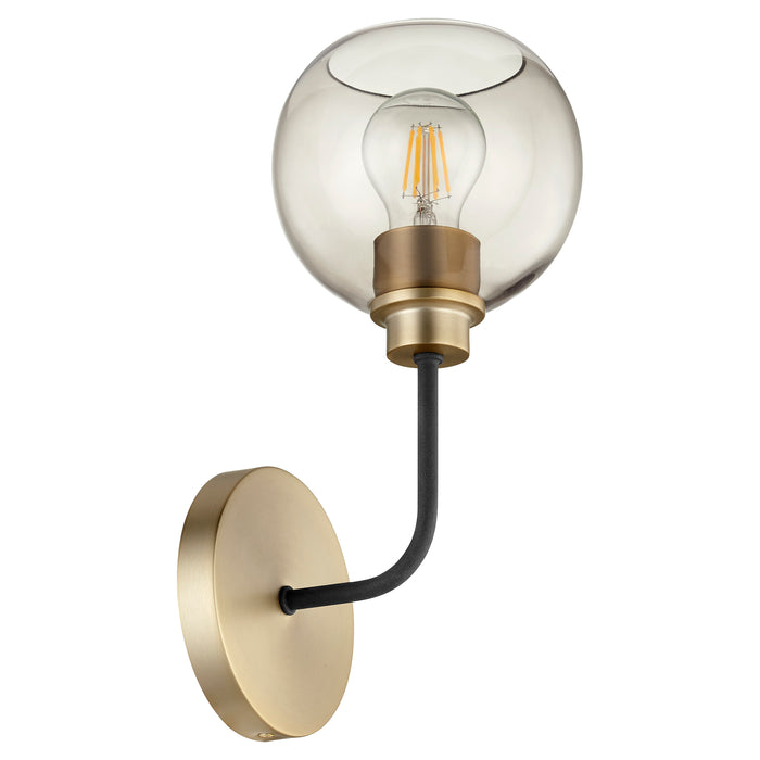 Quorum Home Quorum - 572-1-6980 - One Light Wall Mount - Textured Black w/ Aged Brass