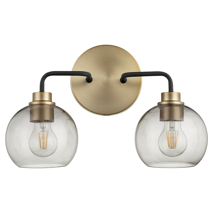 Quorum Home Quorum - 572-2-6980 - Two Light Vanity - Textured Black w/ Aged Brass