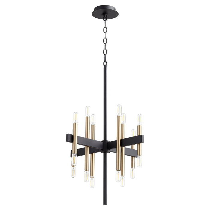 Quorum Home Quorum - 60-16-6980 - 16 Light Chandelier - Textured Black w/ Aged Brass