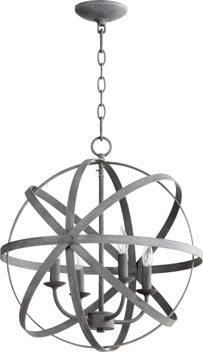 Quorum Home Quorum - 6009-4-17 - Four Light Chandelier - Zinc