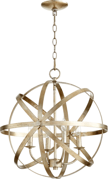 Quorum Home Quorum - 6009-4-60 - Four Light Chandelier - Aged Silver Leaf