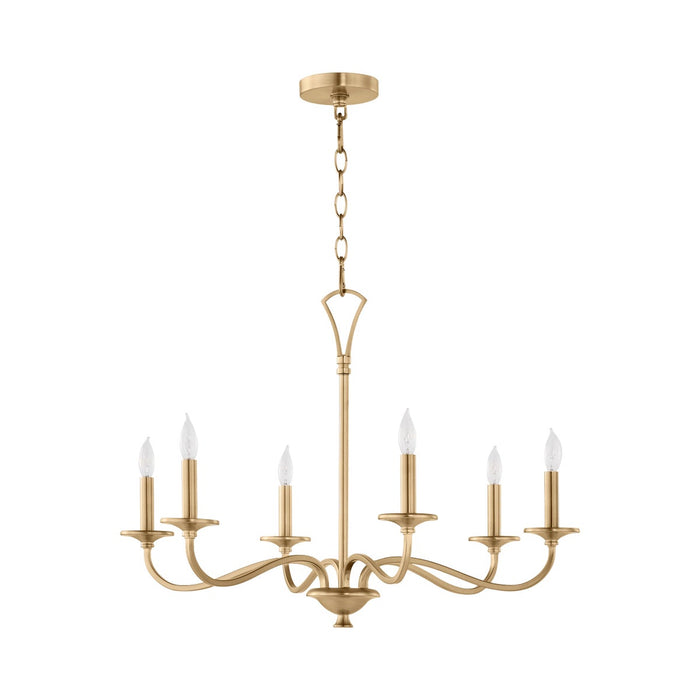 MARYSE 6 Light Chandelier - Aged Brass