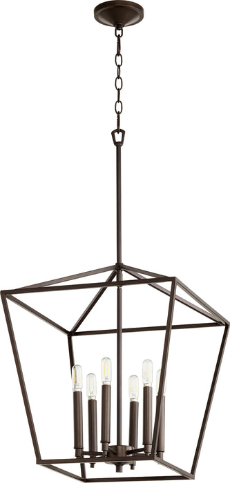 Quorum Home Quorum - 604-6-86 - Six Light Entry Pendant - Oiled Bronze
