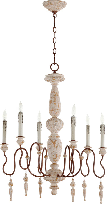 Quorum Home Quorum - 6052-6-156 - Six Light Chandelier - Manchester Grey w/ Rust Accents