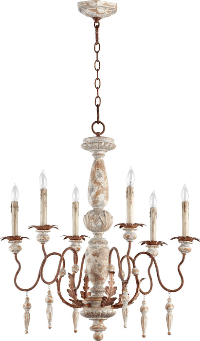 Quorum Home Quorum - 6052-6-56 - Six Light Chandelier - Manchester Grey w/ Rust Accents