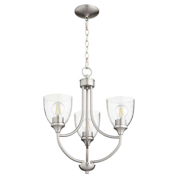 Quorum Home Quorum - 6059-3-265 - Three Light Chandelier - Satin Nickel w/ Clear/Seeded