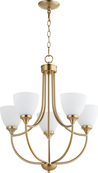 Quorum Home Quorum - 6059-5-80 - Five Light Chandelier - Aged Brass