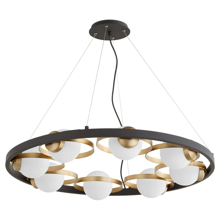 Quorum Home Quorum - 606-8-6980 - Eight Light Chandelier - Textured Black w/ Aged Brass