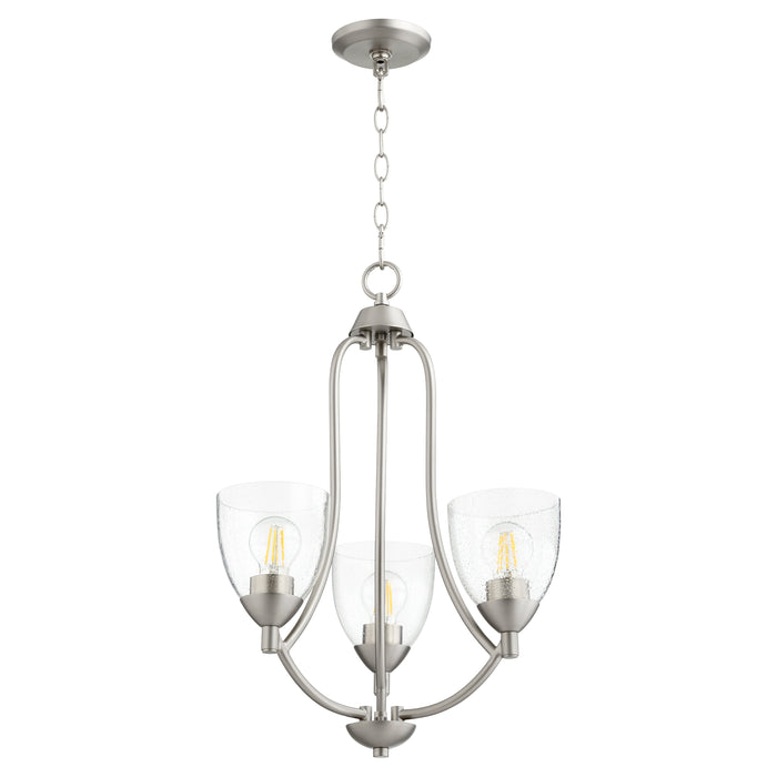 Quorum Home Quorum - 6069-3-265 - Three Light Chandelier - Satin Nickel w/ Clear/Seeded