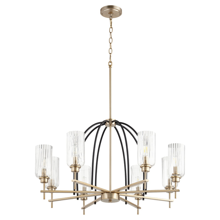 Quorum Home Quorum - 607-8-6980 - Eight Light Chandelier - Textured Black w/ Aged Brass