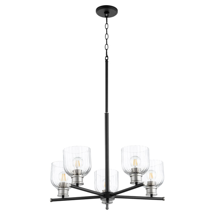 Quorum Home Quorum - 610-5-6965 - Five Light Chandelier - Textured Black w/ Satin Nickel