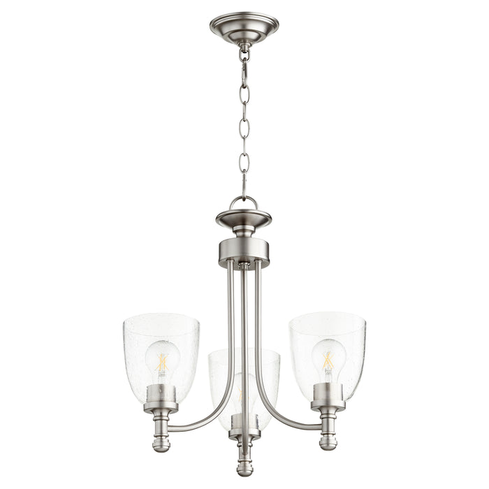 Quorum Home Quorum - 6122-3-265 - Three Light Chandelier - Satin Nickel w/ Clear/Seeded