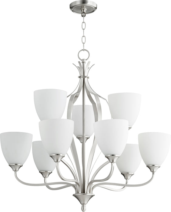 Quorum Home Quorum - 6127-9-65 - Nine Light Chandelier - Satin Nickel