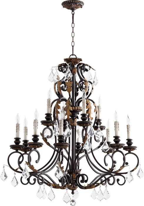 Quorum Home Quorum - 6157-12-44 - 12 Light Chandelier - Toasted Sienna With Mystic Silver
