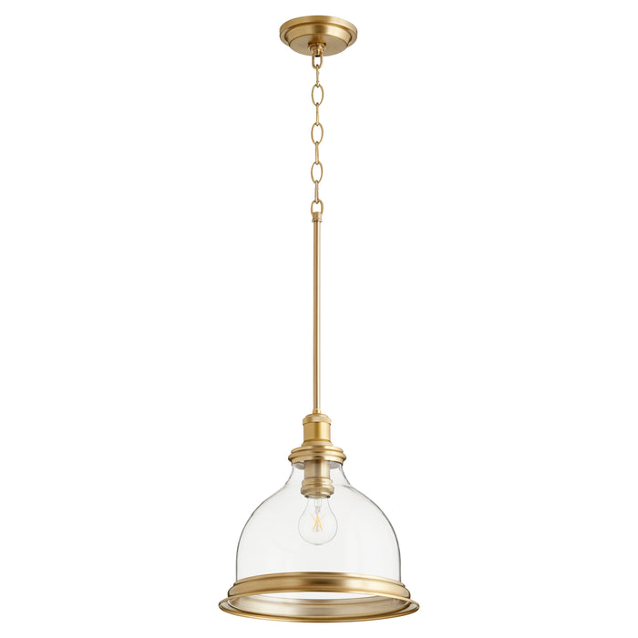 Quorum Home Quorum - 6193-12-80 - One Light Pendant - Aged Brass w/ Clear