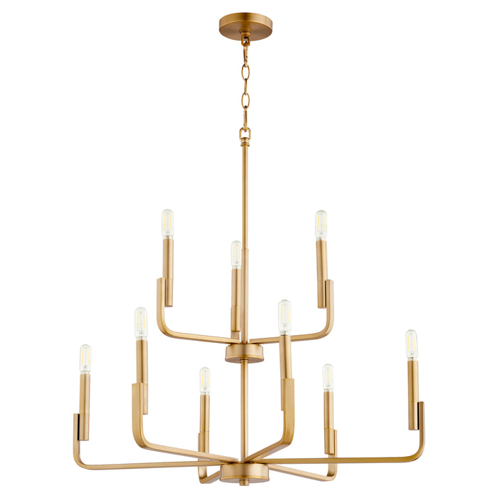 Quorum Home Quorum - 6210-9-80 - Nine Light Chandelier - Aged Brass