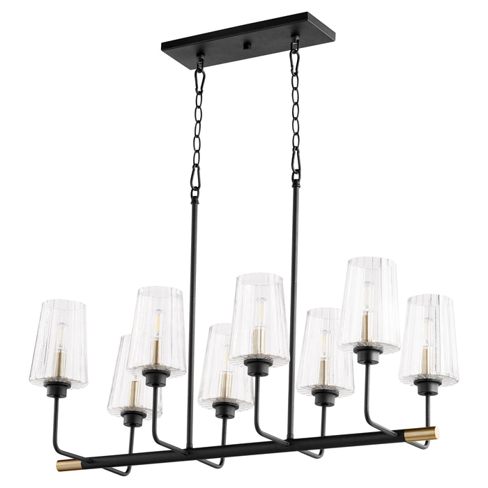 Quorum Home Quorum - 626-8-6980 - Eight Light Chandelier - Textured Black w/ Aged Brass