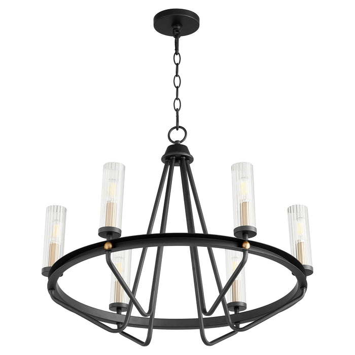 Quorum Home Quorum - 629-6-6980 - Six Light Chandelier - Textured Black w/ Aged Brass