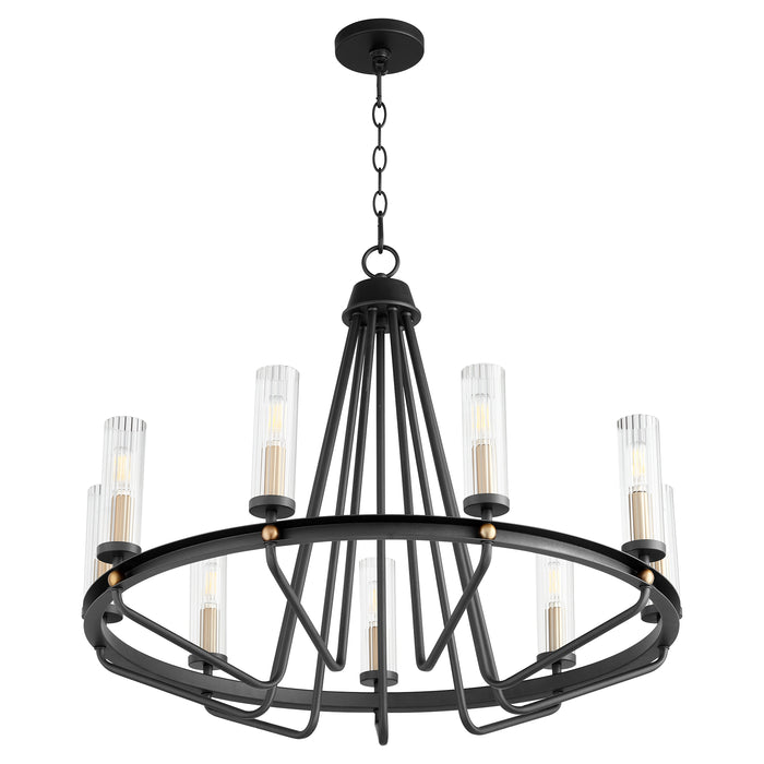 Quorum Home Quorum - 629-9-6980 - Nine Light Chandelier - Textured Black w/ Aged Brass
