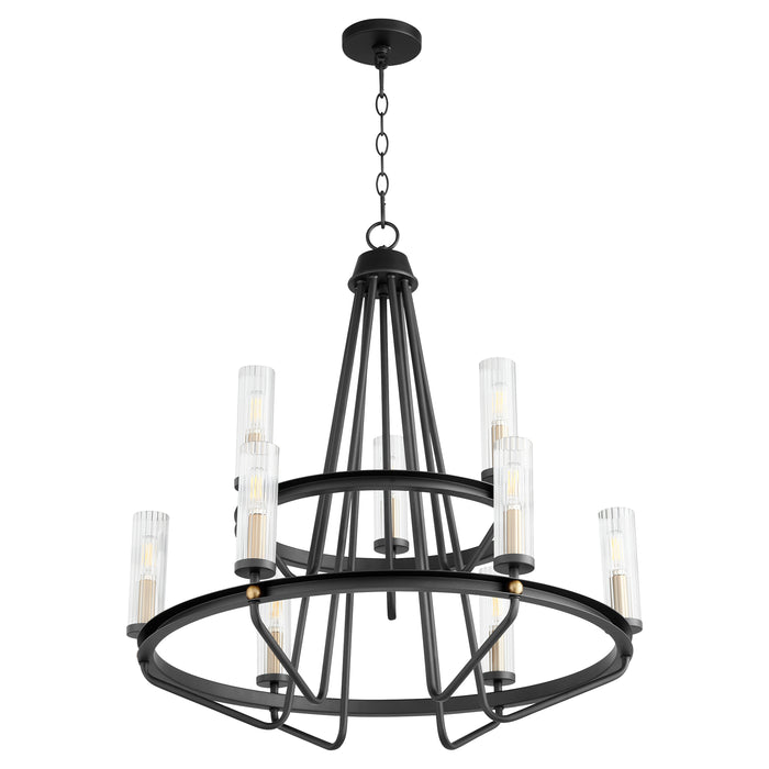 Quorum Home Quorum - 629-96980 - Nine Light Chandelier - Textured Black w/ Aged Brass