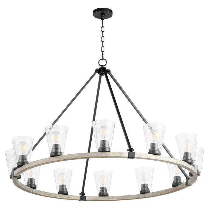 Quorum Home Quorum - 63-12-6941 - 12 Light Chandelier - Textured Black w/ Weathered Oak Finish