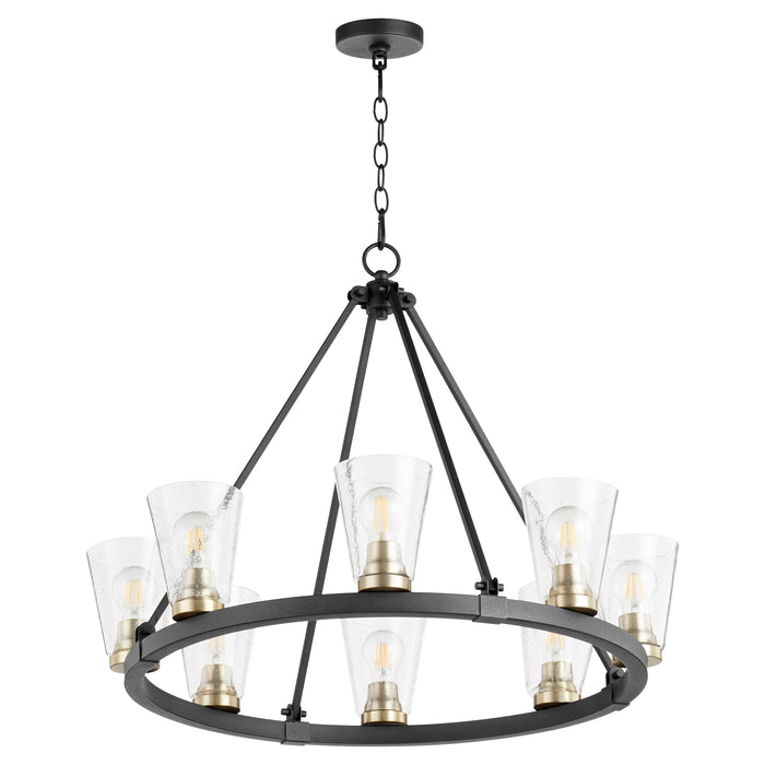 Quorum Home Quorum - 63-8-6980 - Eight Light Chandelier - Textured Black w/ Aged Brass