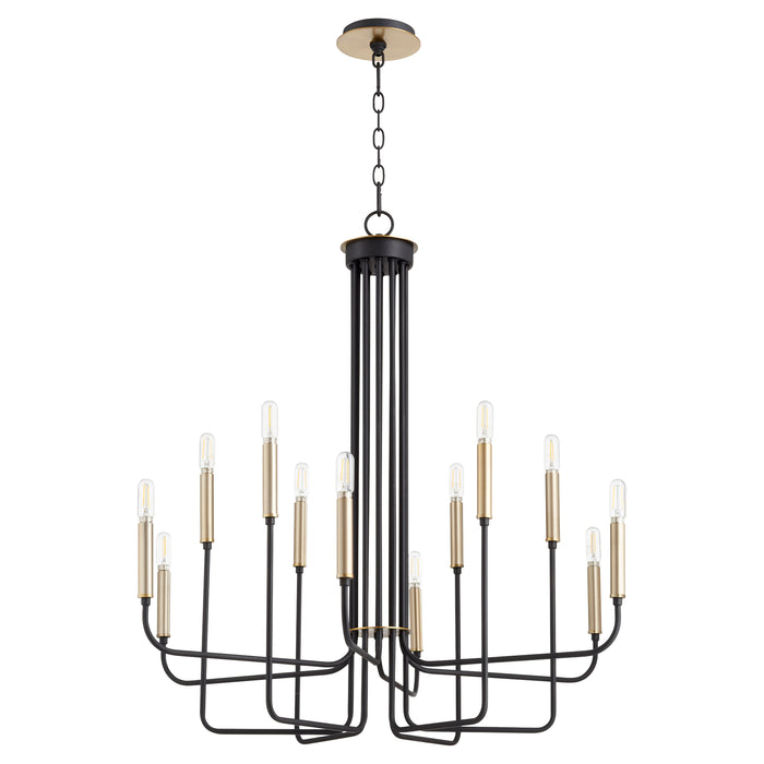 Quorum Home Quorum - 630-126980 - 12 Light Chandelier - Textured Black w/ Aged Brass