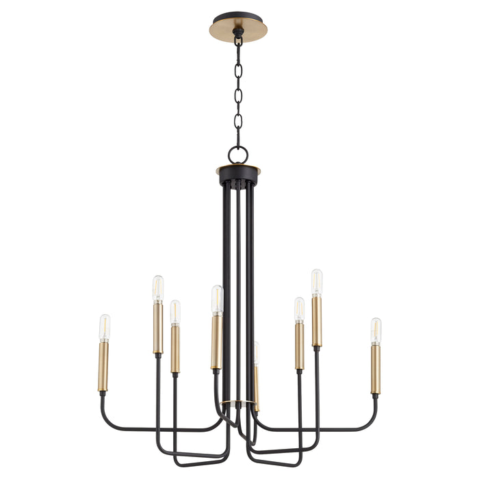 Quorum Home Quorum - 630-8-6980 - Eight Light Chandelier - Textured Black w/ Aged Brass