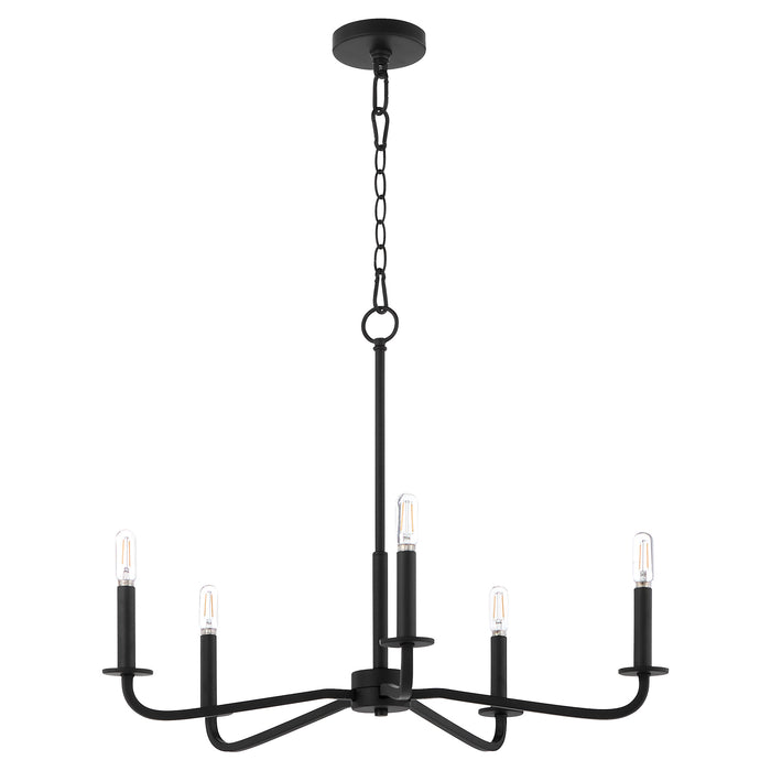 RUTHERFORD 5 Light Chandelier - Matte Black