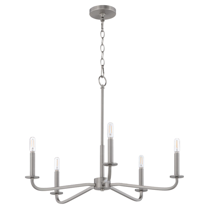 RUTHERFORD 5 Light Chandelier - Satin Nickel