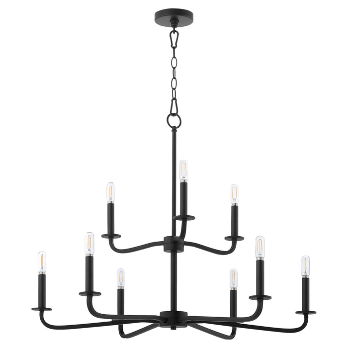RUTHERFORD 9 Light Chandelier - Matte Black