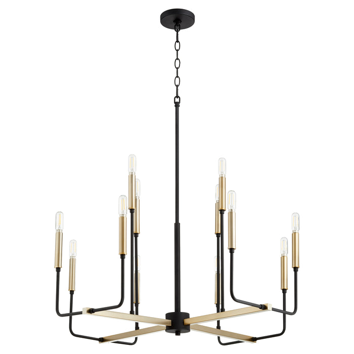 Quorum Home Quorum - 631-126980 - 12 Light Chandelier - Textured Black w/ Aged Brass