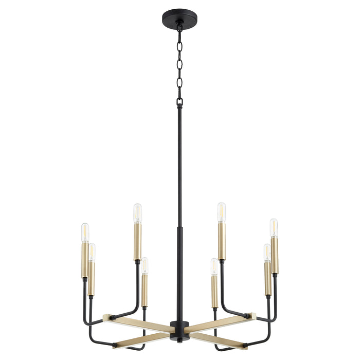 Quorum Home Quorum - 631-8-6980 - Eight Light Chandelier - Textured Black w/ Aged Brass