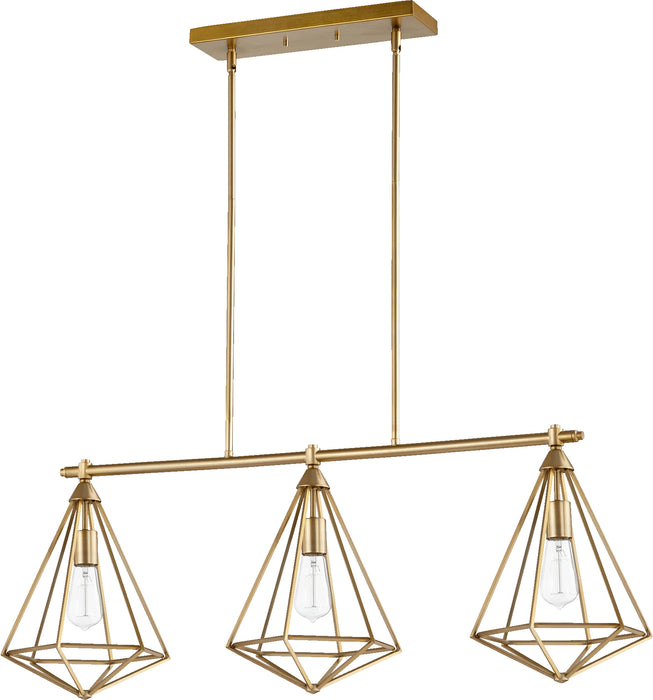 Quorum Home Quorum - 6311-3-80 - Three Light Island Pendant - Aged Brass