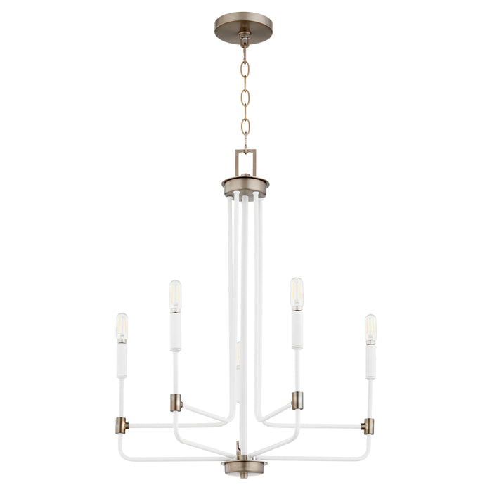 Quorum Home Quorum - 633-5-0881 - Five Light Chandelier - Studio White w/ Dark Brass