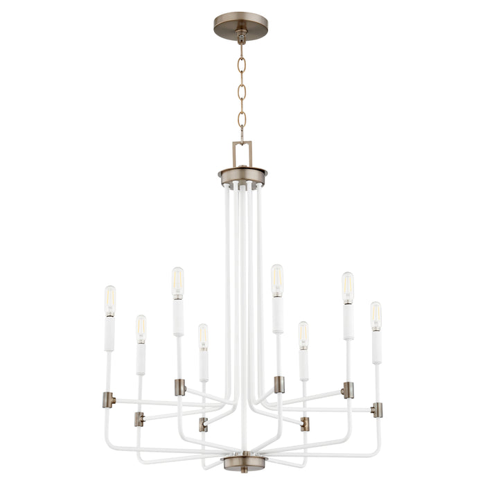 Quorum Home Quorum - 633-8-0881 - Eight Light Chandelier - Studio White w/ Dark Brass