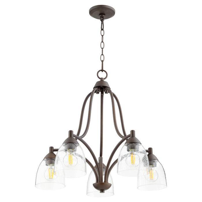 Quorum Home Quorum - 6369-5-286 - Five Light Chandelier - Oiled Bronze w/ Clear/Seeded