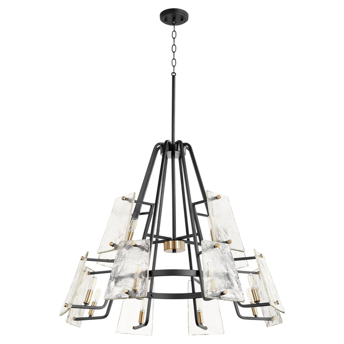 Quorum Home Quorum - 637-12-69 - 12 Light Chandelier - Textured Black w/ Aged Brass