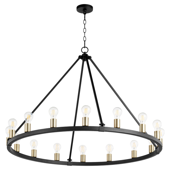Quorum Home Quorum - 64-16-6980 - 16 Light Chandelier - Textured Black w/ Aged Brass
