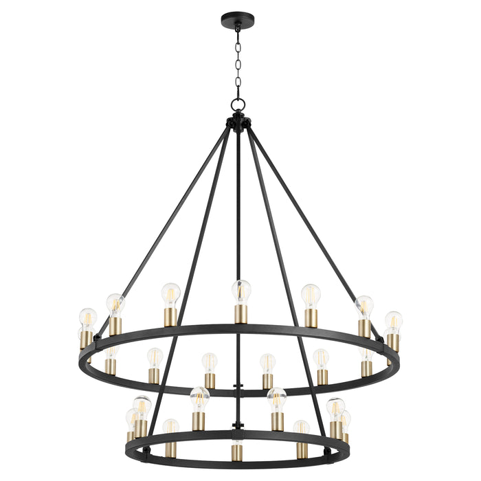 Quorum Home Quorum - 64-24-6980 - 24 Light Chandelier - Textured Black w/ Aged Brass