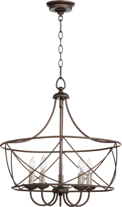 Quorum Home Quorum - 6416-5-86 - Five Light Pendant - Oiled Bronze