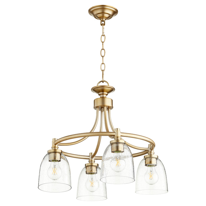 Quorum Home Quorum - 6422-4-280 - Four Light Chandelier - Aged Brass w/ Clear/Seeded
