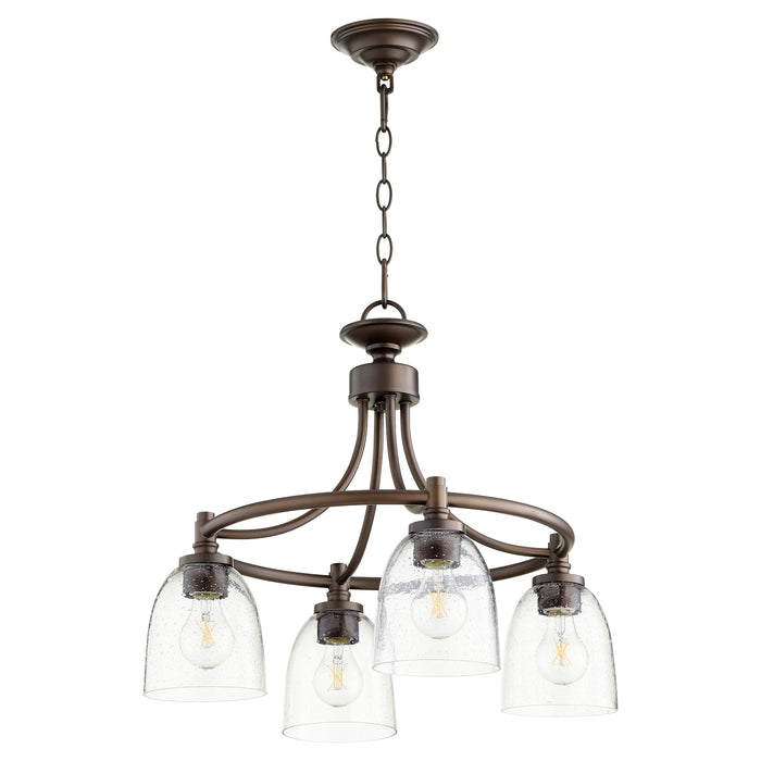 Quorum Home Quorum - 6422-4-286 - Four Light Chandelier - Oiled Bronze w/ Clear/Seeded