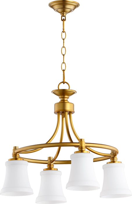 Quorum Home Quorum - 6422-4-80 - Four Light Chandelier - Aged Brass