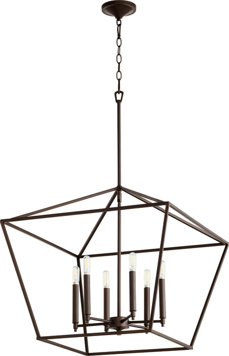 Quorum Home Quorum - 644-6-86 - Six Light Entry Pendant - Oiled Bronze